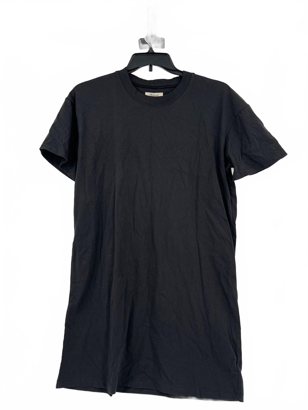 Madewell Black Cotton Midi T‑Shirt Dress | Women’s Size L